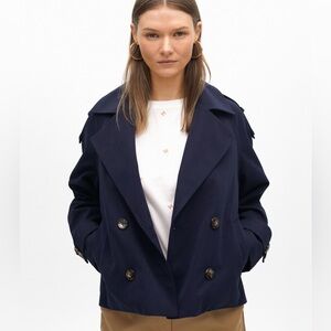 Women's Navy Double-Breasted Jacket